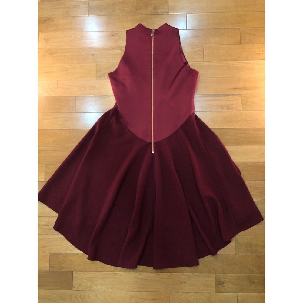 Ted Baker London High Low Burgundy Kandal Dress Size 3 - Picture 13 of 13